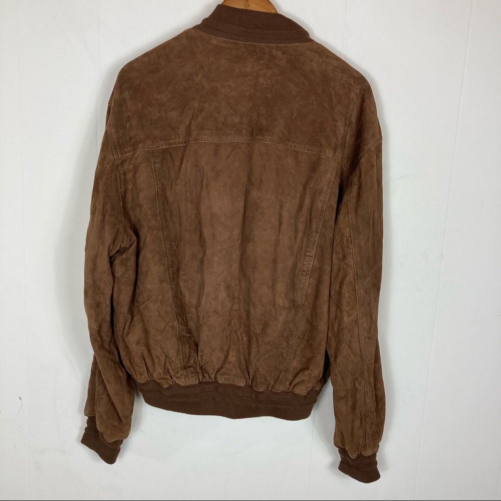 Vera Pelle Genuine Leather Suede Bomber Jacket - Picture 4 of 10